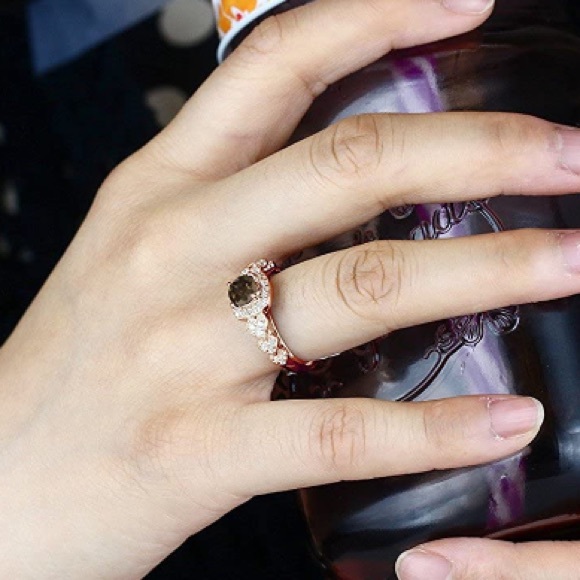 Natural Chocolate Champagne Quartz Ring - Picture 4 of 4